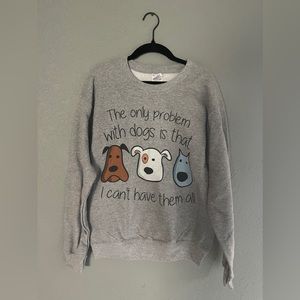 Dog design gray crew neck sweatshirt - size small - new without tags